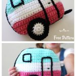 Cute Caravan Pillow Free Crochet Pattern