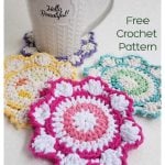 Flower Blossom Coasters Free Crochet Pattern