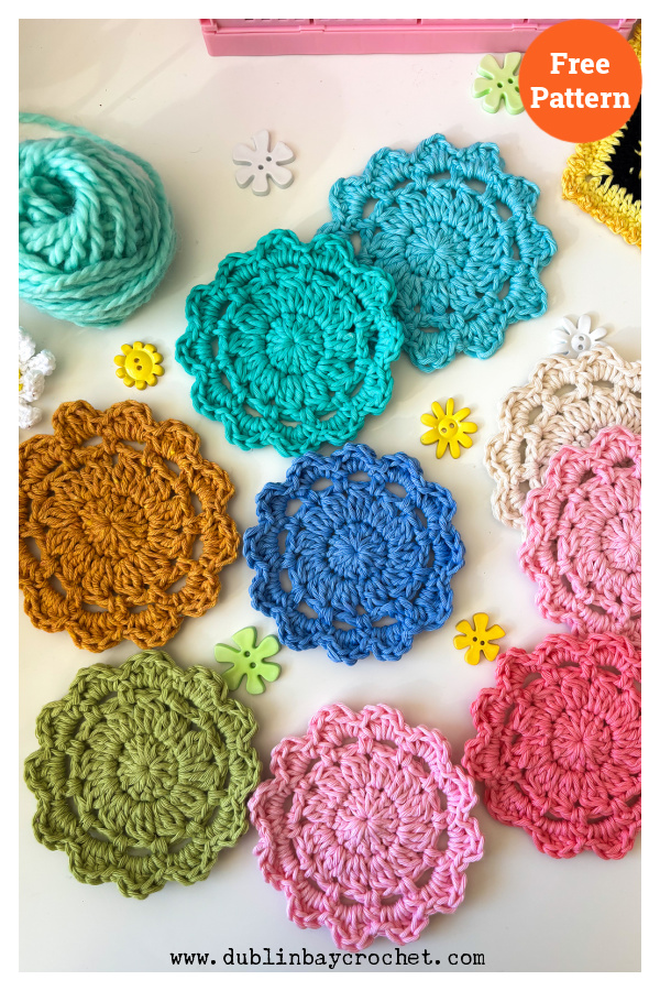 Flower Coaster Free Crochet Pattern
