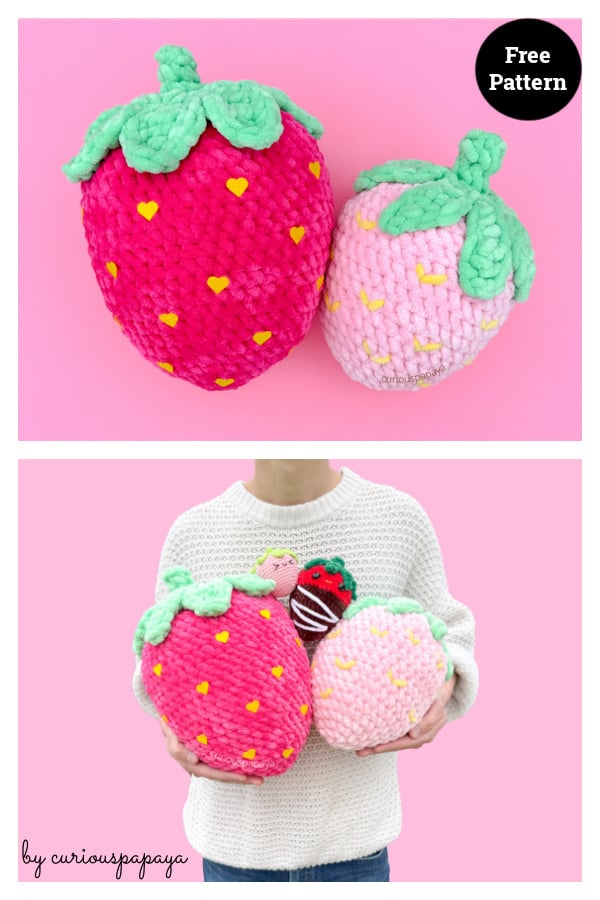 Giant Strawberry Free Crochet Pattern