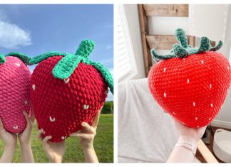 Giant Strawberry Pillow Crochet Patterns