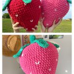 Giant Strawberry Plush Free Crochet Pattern and Video Tutorial