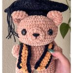 Graduation Bear Crochet Amigurumi Plush Pattern