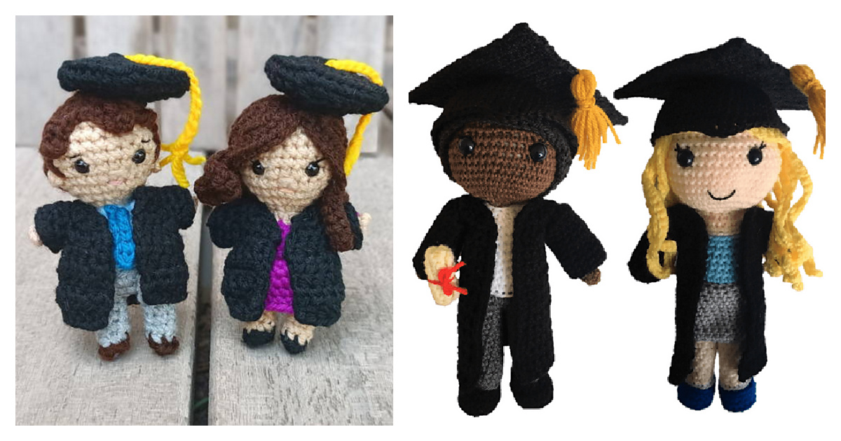 Graduation Dolls Amigurumi Free Crochet Pattern