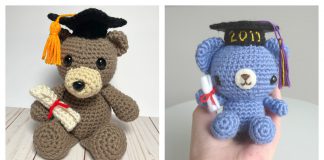 Graduation Teddy Bear Free Crochet Pattern