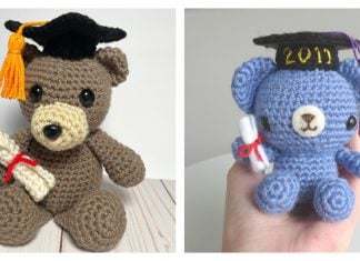 Graduation Teddy Bear Free Crochet Pattern