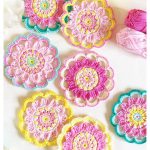 Happy Flower Coaster Free Crochet Pattern