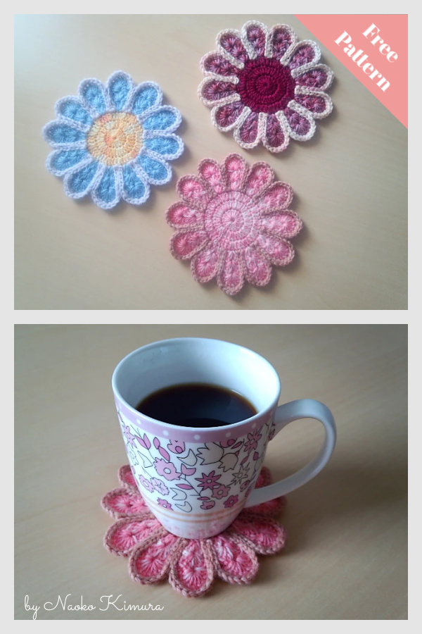 Pretty Petals Coaster Free Crochet Pattern
