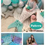 Rainbow Sparkle Mermaid Tail Blanket Crochet Pattern