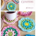 Rounds of Flowers Coasters Free Crochet Pattern