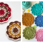 Rounds of Flowers Coasters Free Crochet Patterns