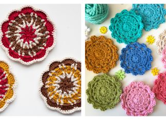 Rounds of Flowers Coasters Free Crochet Patterns