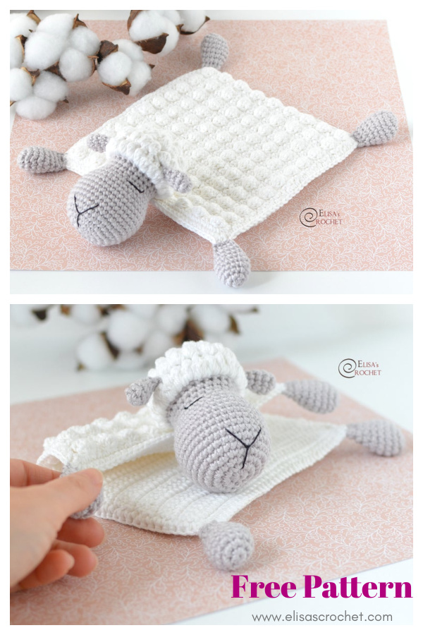 Sheep Security Blanket Free Crochet Pattern