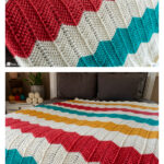 Simple Tunisian Chevron Throw Free Crochet Pattern
