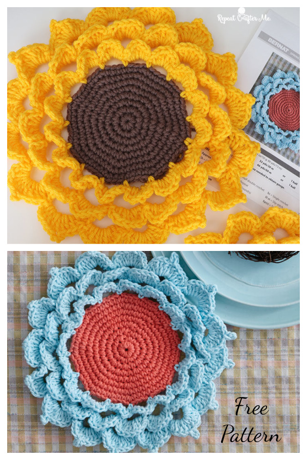 Spring Flower Coaster Free Crochet Pattern