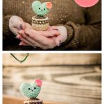 Succulents Heart Shaped Cactus Free Crochet Pattern