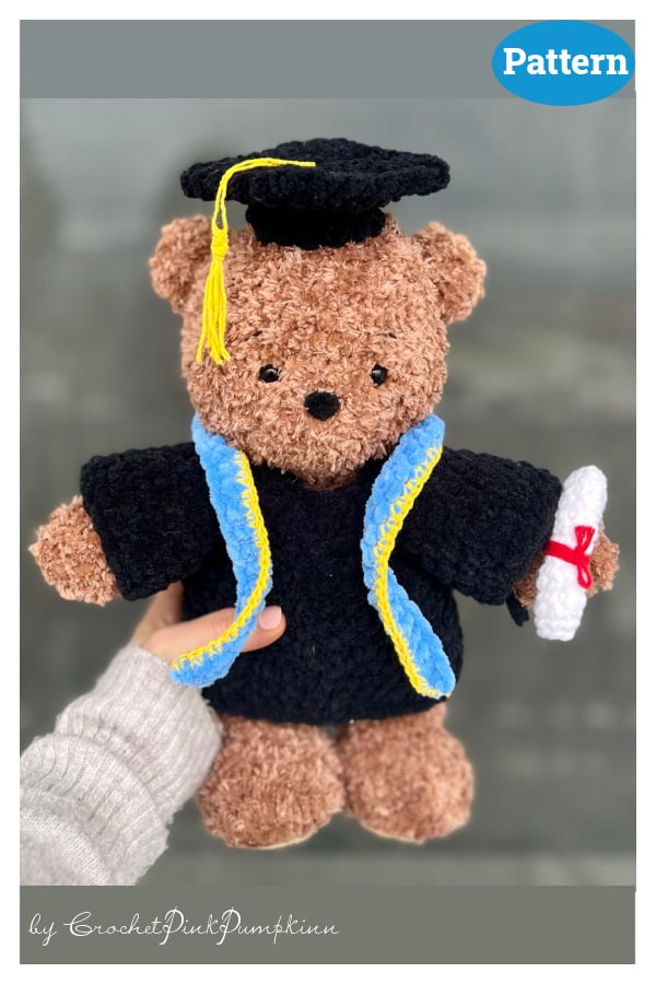 Teddy Bear with graduation Outfit Crochet Pattern