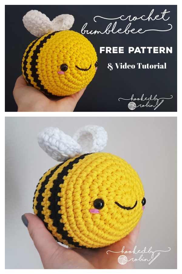 Amigurumi Bumblebee Free Crochet Pattern and Video Tutorial