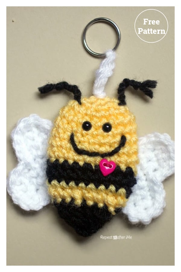 Bumble Bee Keychain Free Crochet Pattern