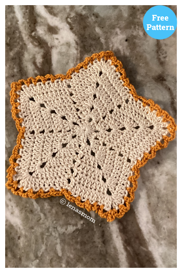 Christmas Star Dishcloth Free Crochet Pattern