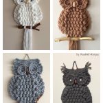 Crochet Macrame Owl Wall Hanging