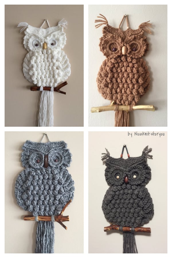 Crochet Macrame Owl Wall Hanging Pattern & Video Tutorial