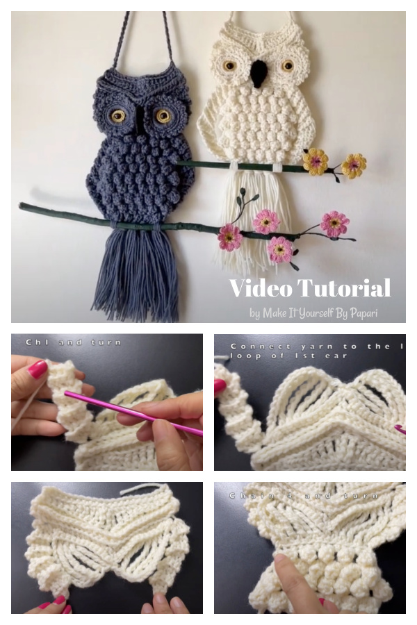 Crochet Macrame Owl Wall Hanging Video Tutorial