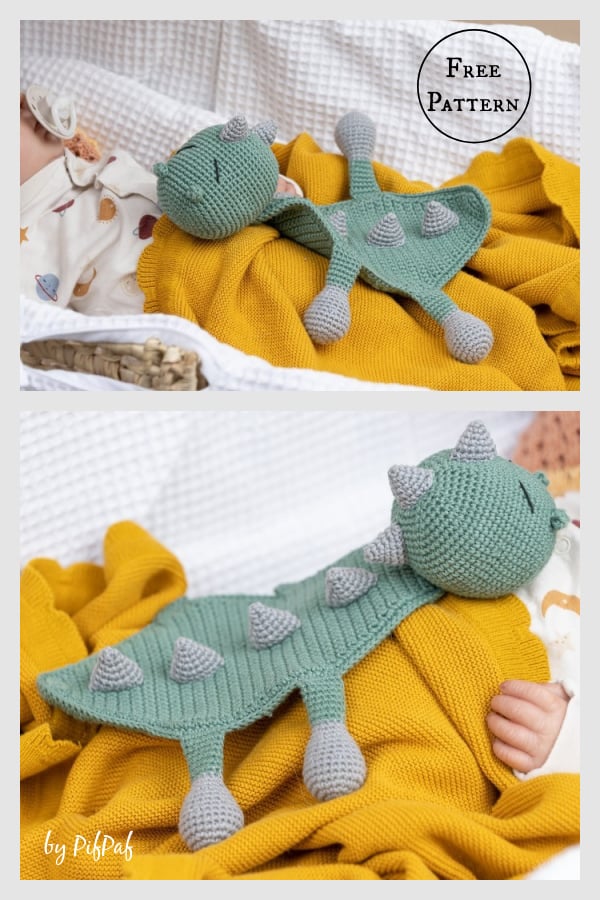 Donnie the Dino Baby Comforter Free Crochet Pattern