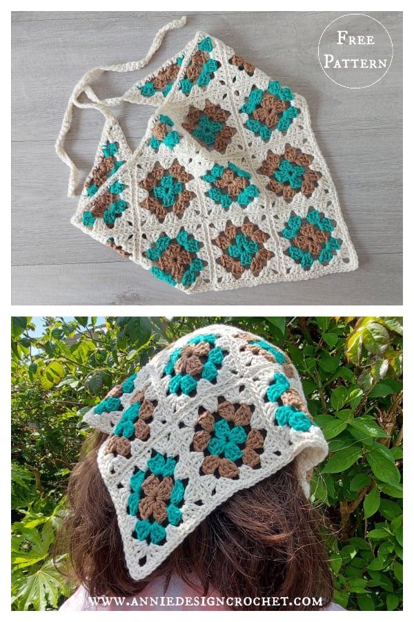 Granny Bandana Scarf Free Crochet Pattern