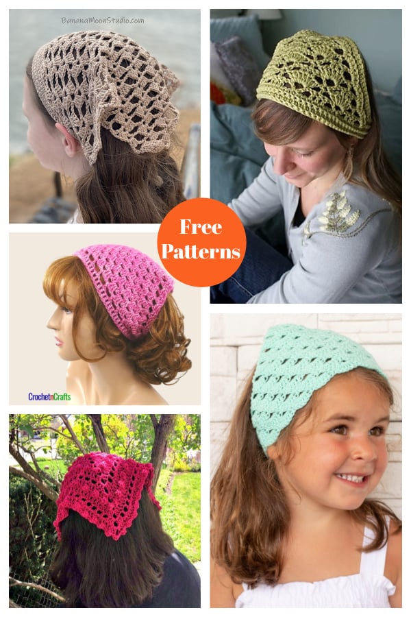 Kerchief Free Crochet Patterns 