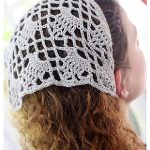 Lacy Bandana Headscarf Free Crochet Pattern