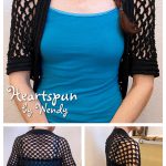 Lattice Heart Open Lace Shrug Crochet Pattern