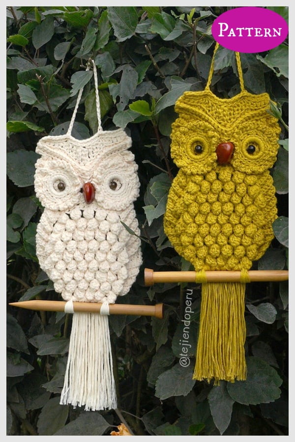 Crochet Macrame Owl Wall Hanging Pattern & Video Tutorial