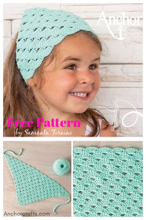 Mint Kerchief Headband Free Crochet Pattern