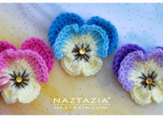 Pansy Flower Free Crochet Pattern and Video Tutorial