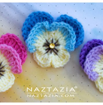 Pansy Flower Free Crochet Pattern and Video Tutorial
