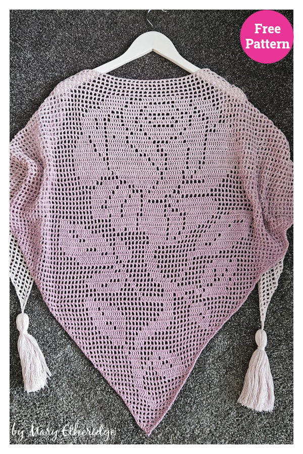 Pastello Rosa Shawl Free Crochet Pattern