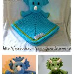 Triceratops Security Blanket Crochet Pattern