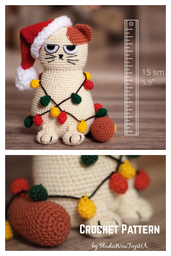 Amigurumi Christmas Cat Crochet Pattern