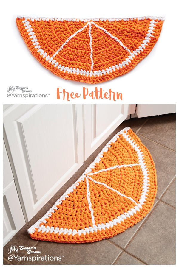 Citrus Slice Rug Free Crochet Pattern