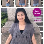 Easy V neck Summer Blouse Top Free Crochet Pattern and Video Tutorial