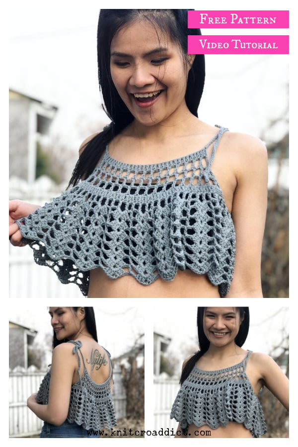 Lace Shell Circle Swing Tank Top Free Crochet Pattern and Video Tutorial