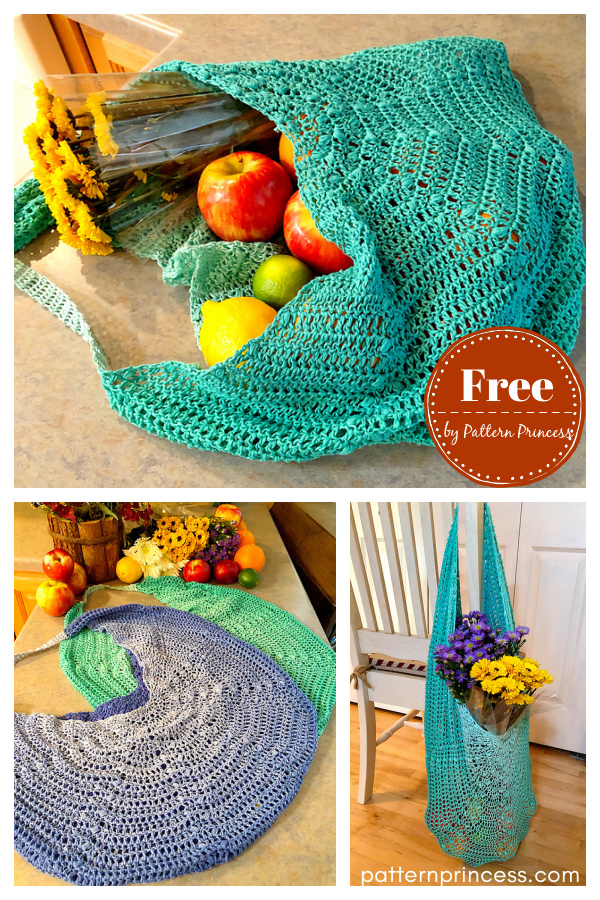 Large Mesh Market Bag Free Crochet Pattern