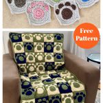 Paw Print Granny Square Free Crochet Pattern