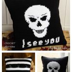 Skull Throw Pillow Cover Crochet Pattern