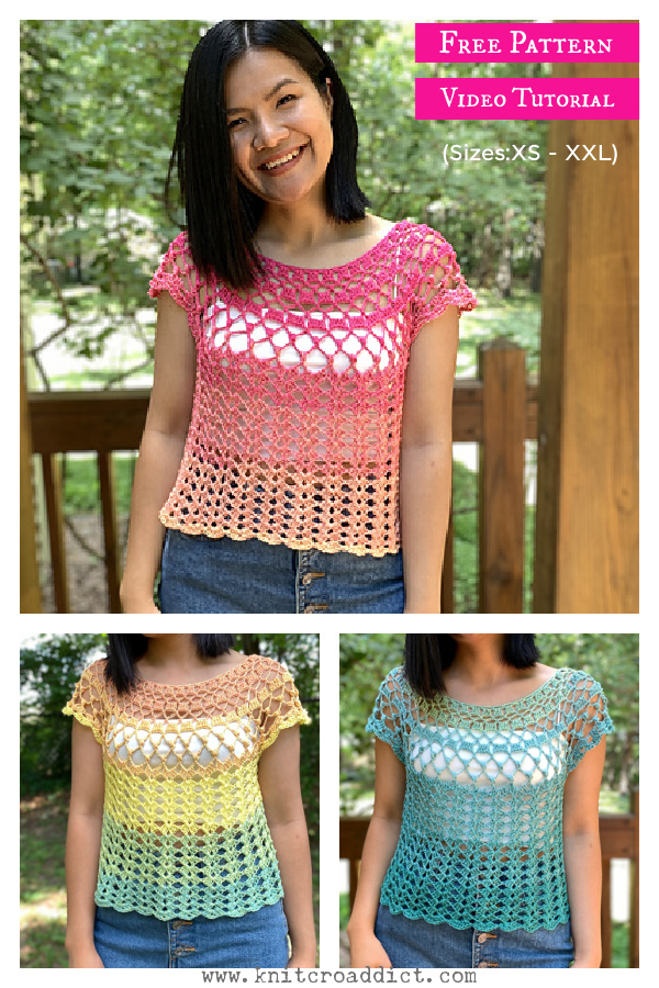 Summer Lace Top Free Crochet Pattern and Video Tutorial 