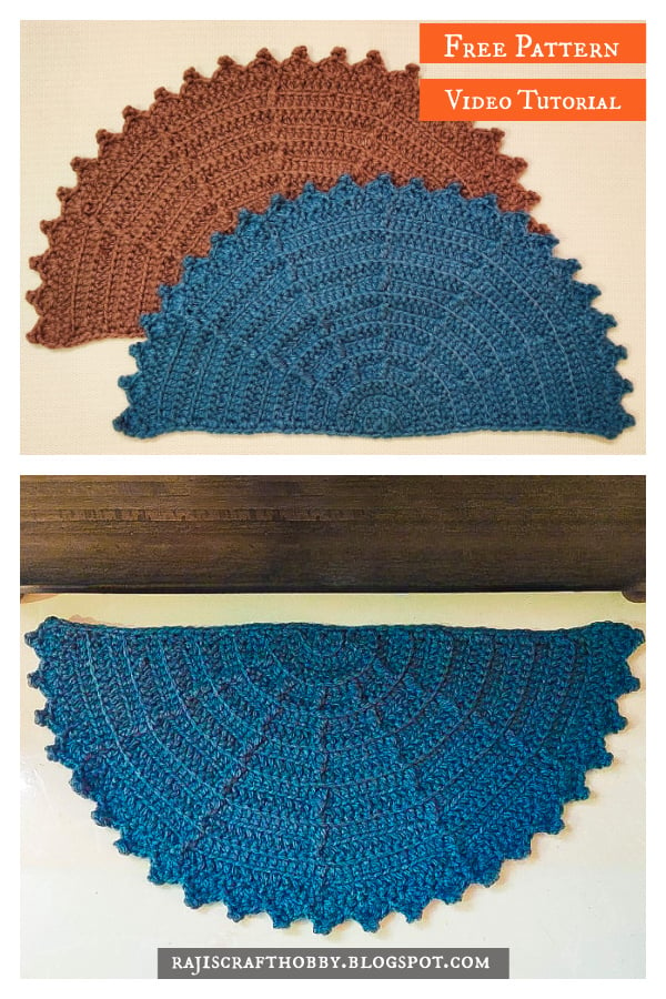 Textured Half Circle Rug Free Crochet Pattern and Video Tutorial