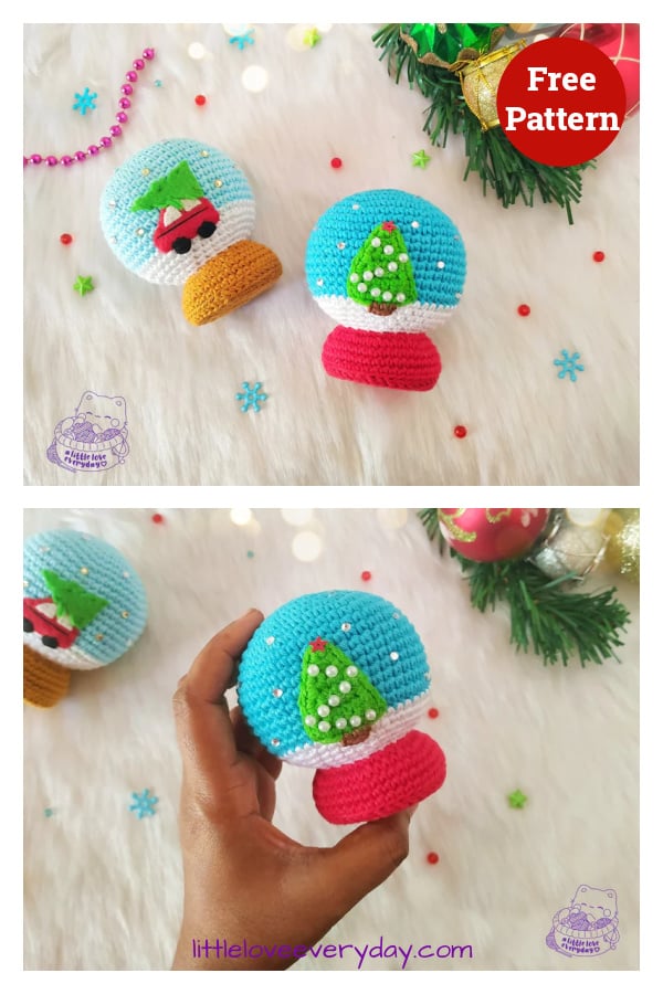 Amigurumi Snow Globe Ornament Free Crochet Pattern