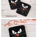 Black Cat Granny Square Free Crochet Pattern