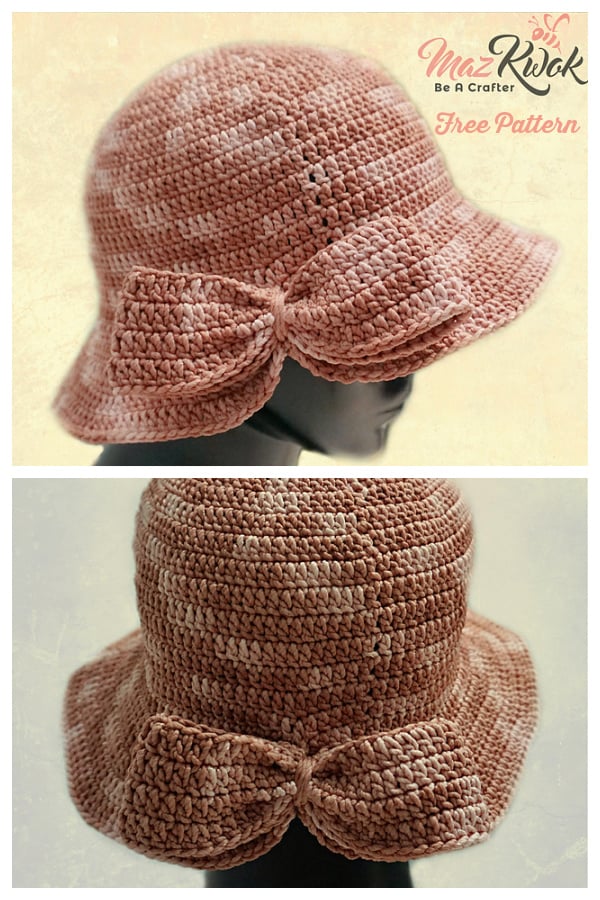 Brimmed Hat with Bow Free Crochet Pattern